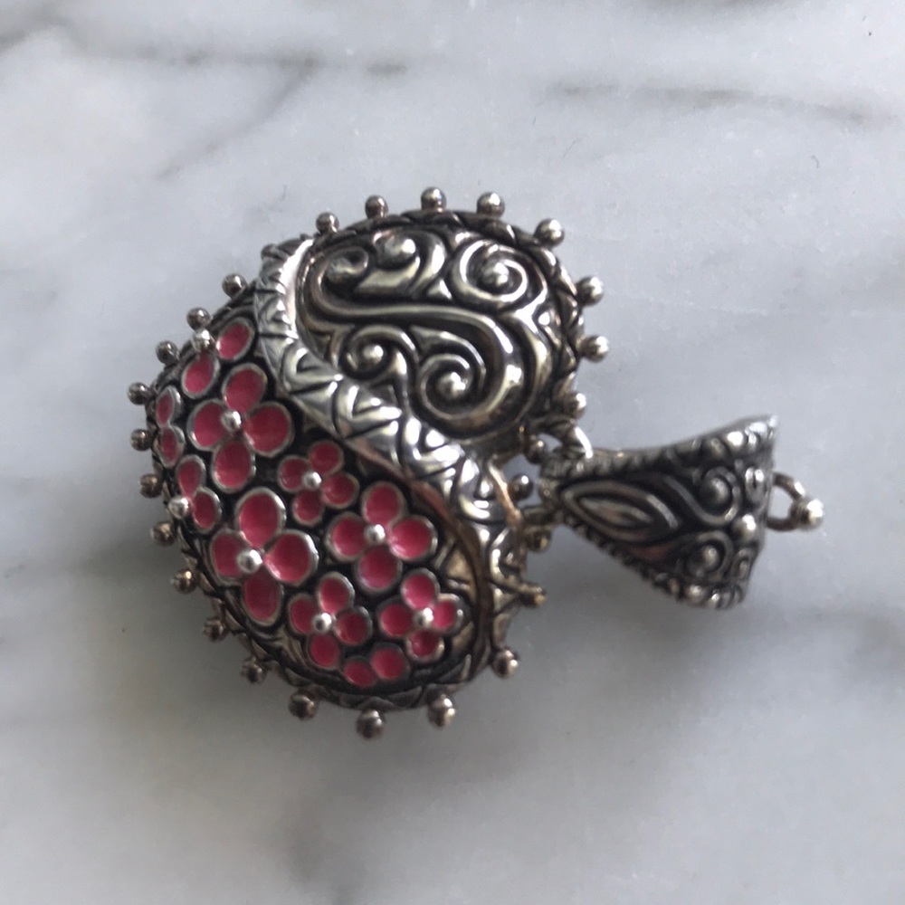 Barbara Bixby Pink Enamel Heart Enhancer (NEW) - Picture 3 of 4